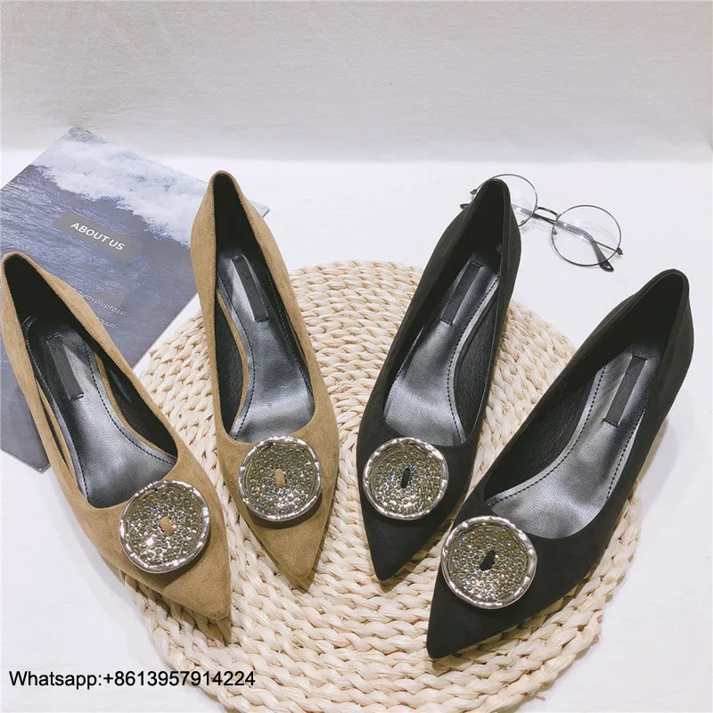 

Mujer De Zapatos Women Shoes Thin Heel Ladies Heel Shoes Pointed Toe 2019 New Pumps For Women Metal Decoration Scarpe Donna