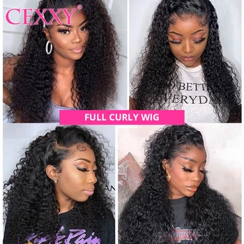 

Cexxy 250 Density Curly Lace Front Human Hair Wigs Pre Plucked With Baby Hair Lace Front Wigs For Black women Deep Wave wig Full