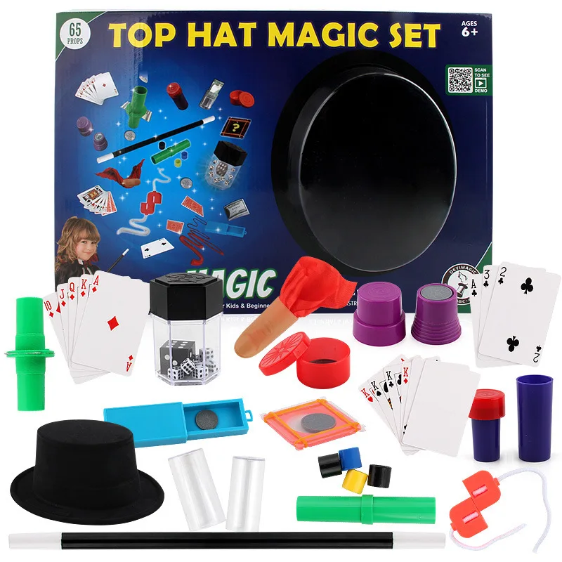 Подарочная коробка премиум-класса, магический реквизит с волшебной шляпой, набор с обучающими игрушками для взрослых и детей