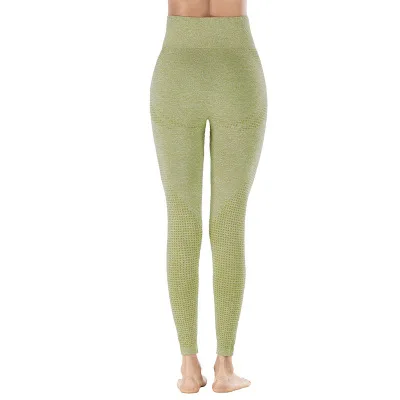 FlowerDance, штаны для йоги, леггинсы для спортзала, бесшовные спортивные женские брюки для фитнеса, Женские однотонные, высокая талия, энергетическая тренировка, бег - Цвет: green2