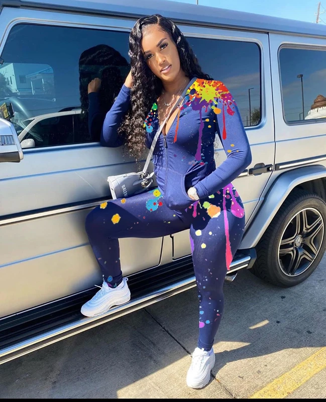 FREE SHIPPING Tie Dye Two Piece Tracksuit Set JKP4341