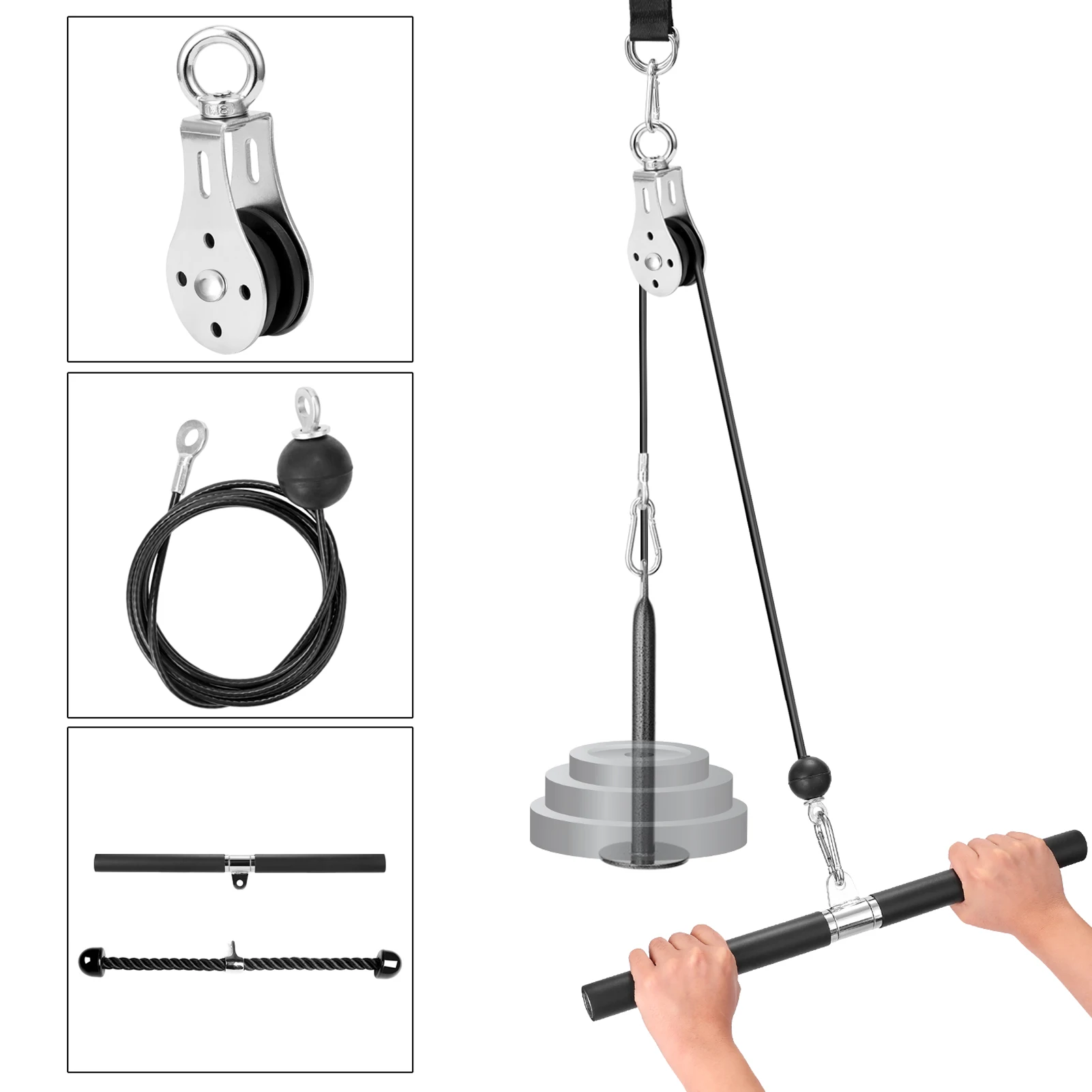 Equipment Self Training Tricep Hand Fitness Rope Pull Apparatus Fitness Pulley Fitness System Gripper Diy Strengths Made Strength Rope Down Pulley