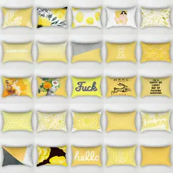 Elife Nordic искусственный жёлтая, с геометрическим узором, полиэстер декоративная подушка простынь, наволочка для подушки для дивана