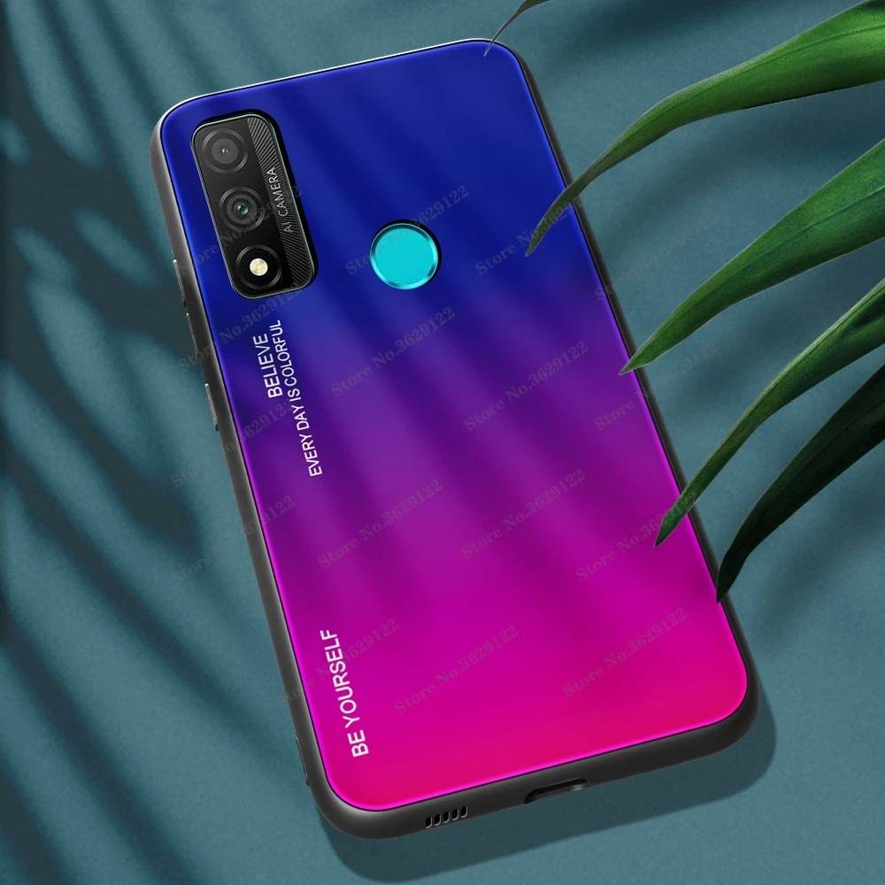 Luxury Tempered Glass Case For Huawei P Smart 2021 P smart 2020 Colorful Back Cover For Huawei P Smart Plus 2019 18 Phone Cases waterproof cell phone case