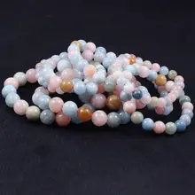 Натуральный браслет с драгоценным камнем Морган Амазонит фиолетовый Агаты браслеты из бисера прямоугольные камни для женщин ювелирные изделия