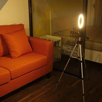 

Photo LED Selfie Ring Fill Light 5.7 Inch Dimmable Camera Phone 110CM Ring Lamp With Stand Tripod For Makeup Video Live Studio