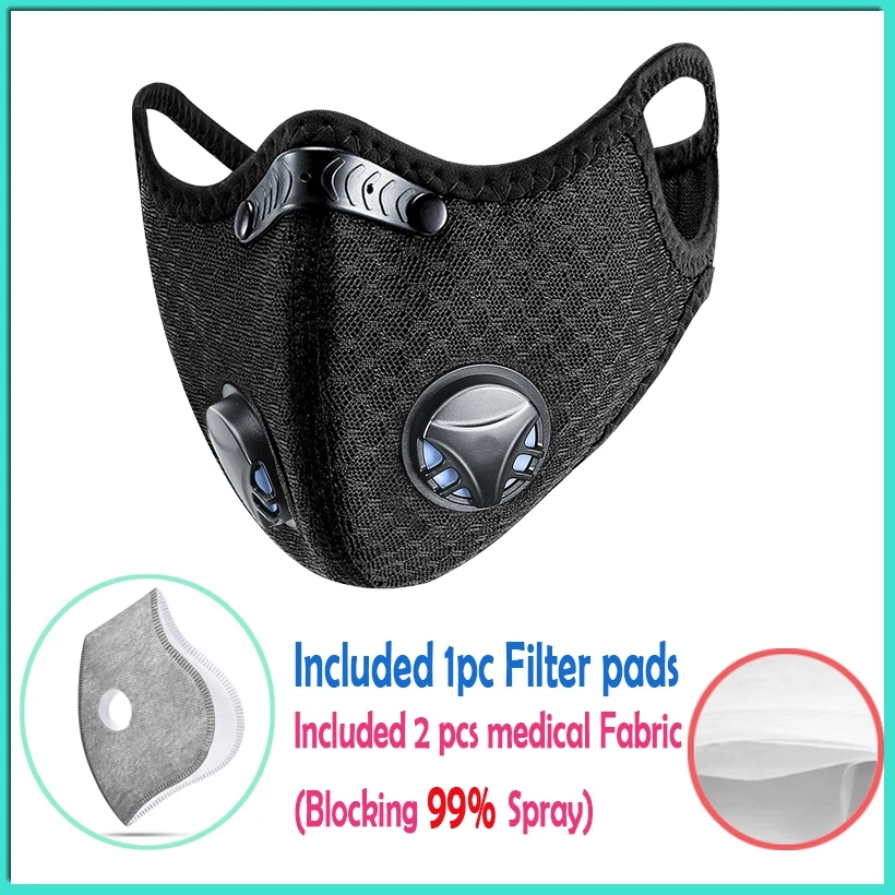 

Reusable PM2.5 Dust Mask Singer Melt-blown Respirator Anti-fog Breathable Dustproof Nowoven Anti-vira Filter Sport Dust Mask