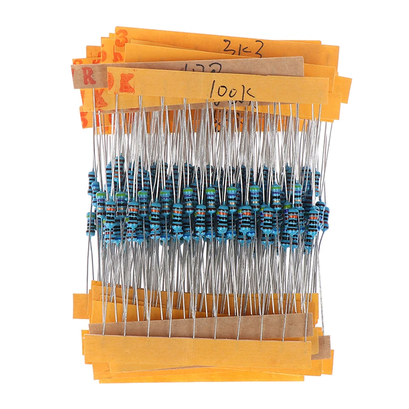 

NEW 300pcs/set 30 Kinds 1/4W Resistance 1% Metal Film Resistor Pack Assorted Kit 1K 10K 100K 220ohm 1M Resistors