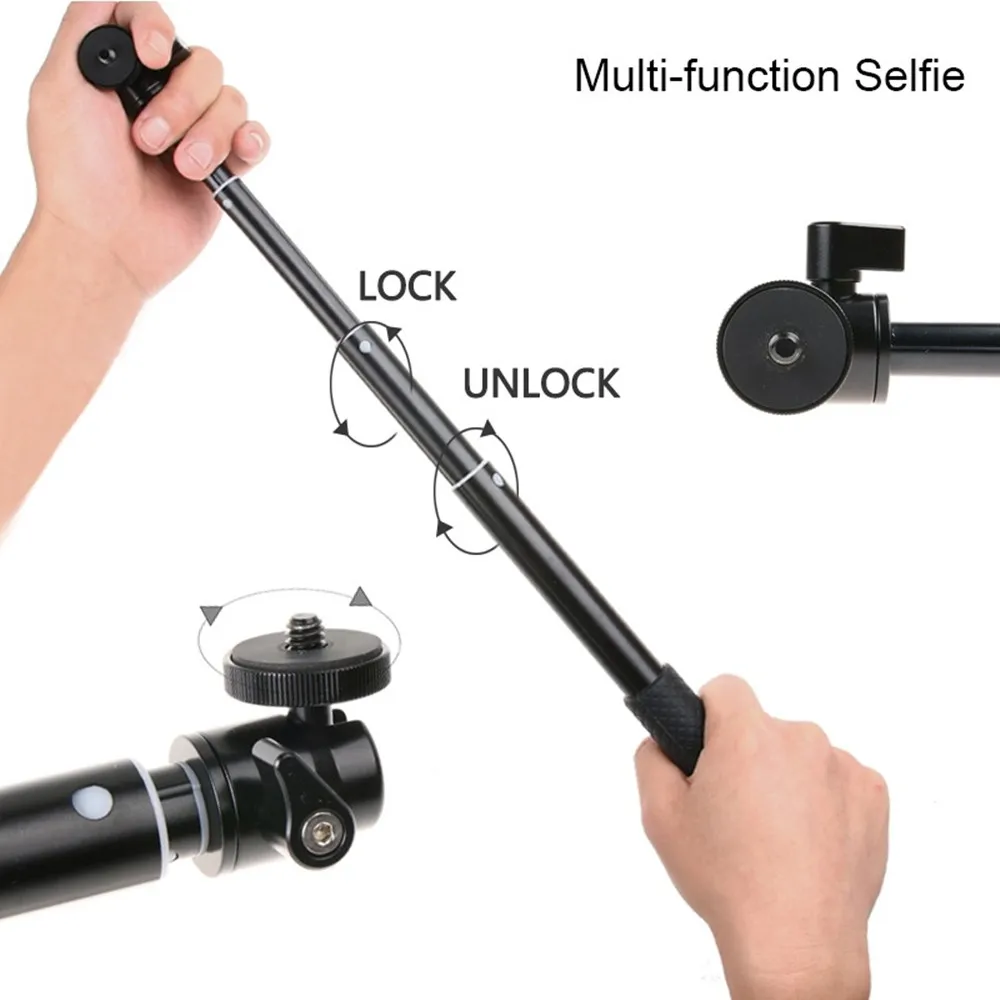 Anordsem Accessories Extendable Selfie Stick Monopod Mount Tripod for GoPro Hero 9 8 7 6 5 sj DJI Action Cameras For XiaomiYI 4K