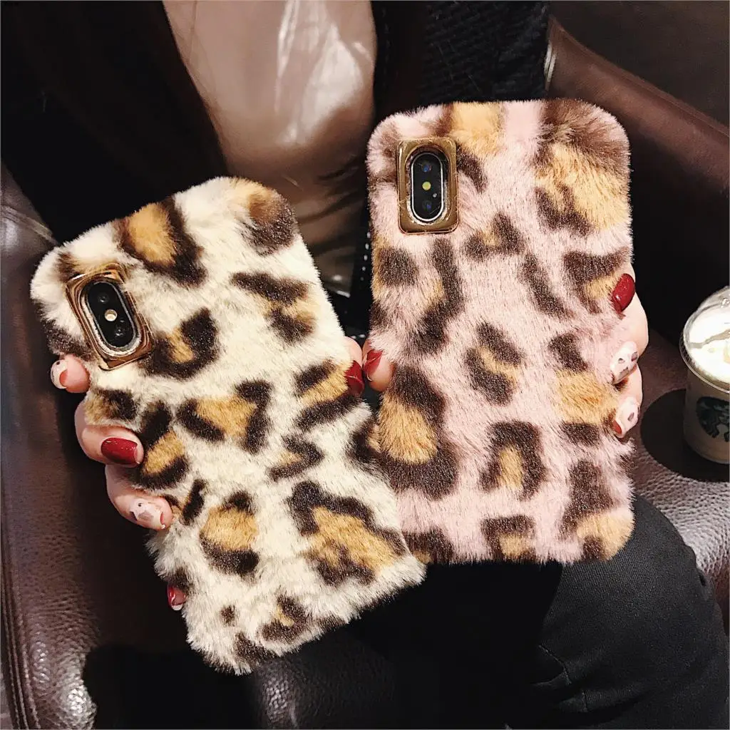 Fashion Sexy Plush Leopard Print Spots Phone Case For iPhone 11 Pro X XR XS Max 7 8 6 6s Plus Soft Back Cover | Мобильные телефоны