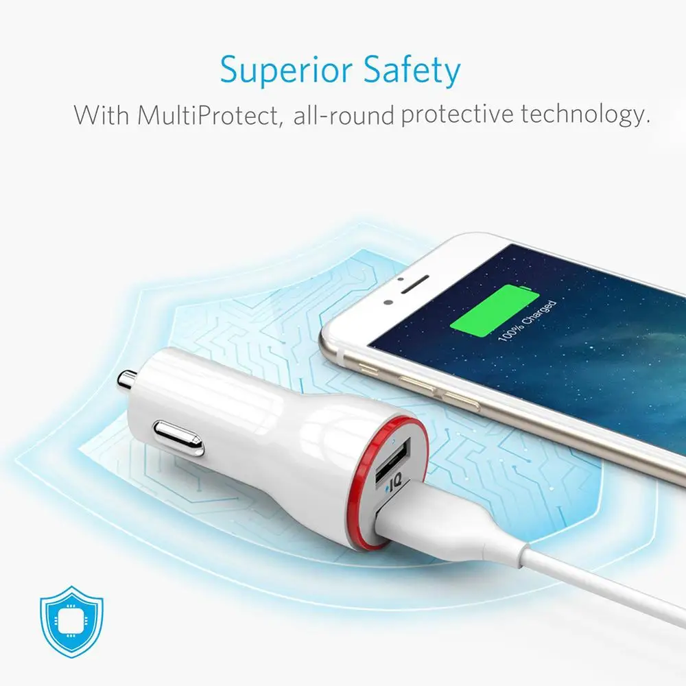 5V 2.4A безопасный двойной автомобильный адаптер Универсальный 12V USB Разъем