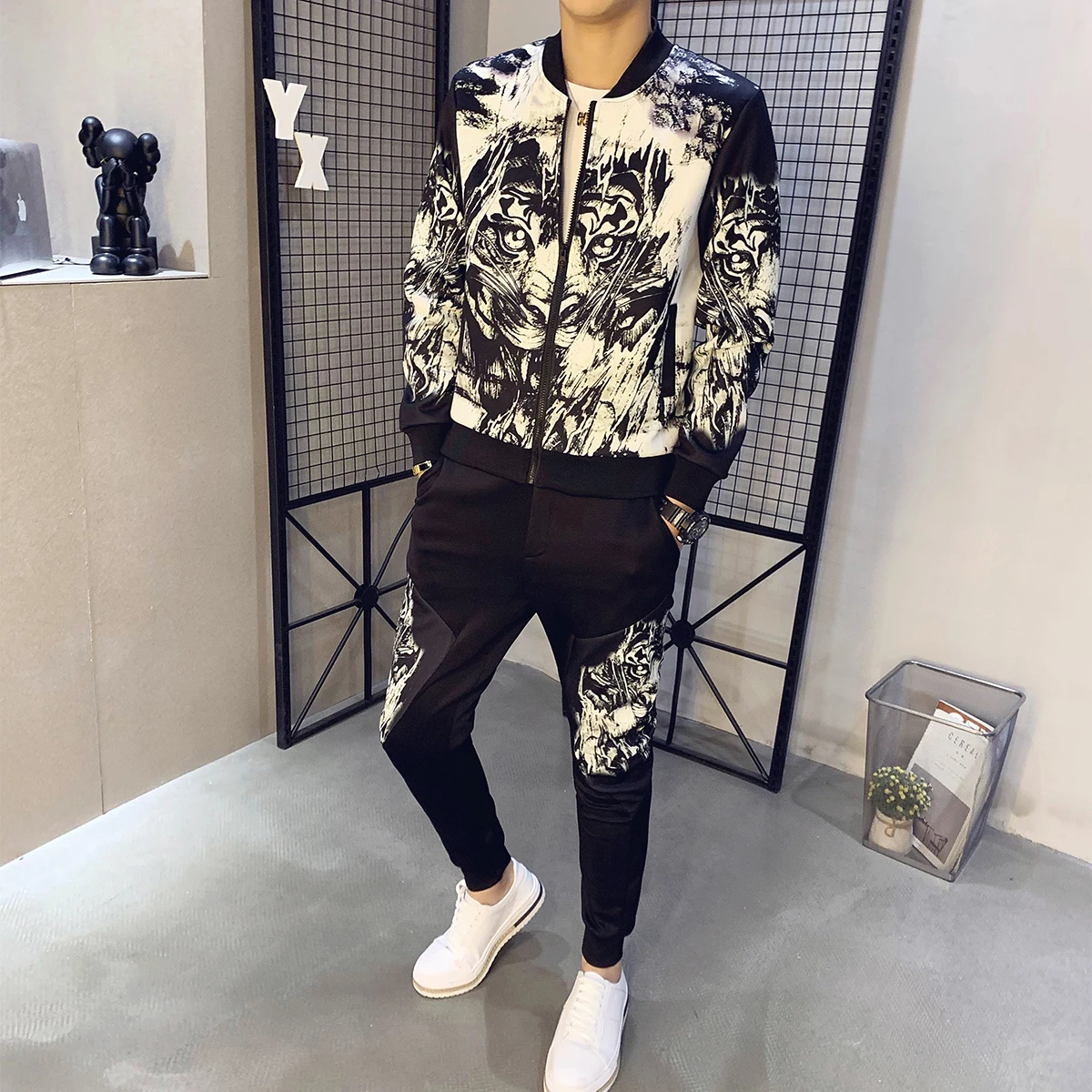 

2020 Men's Set Spring Man Sport 2 Piece Sets Jacket + Pants Chandal Tracksuit Men Moda De Ropa Hombre