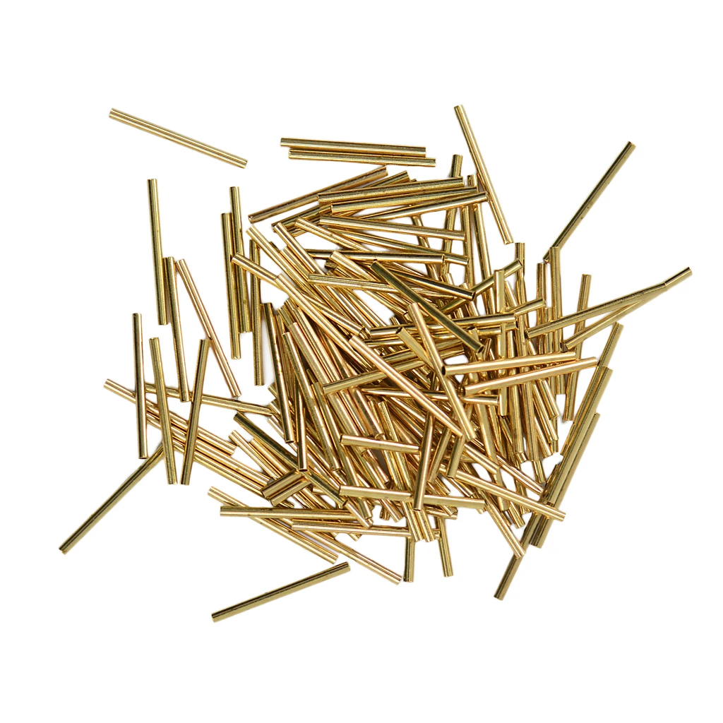 50pcs Tube Loose Beads 20 x 1.5 mm Gold Plated Spacer Metal Tube Beads