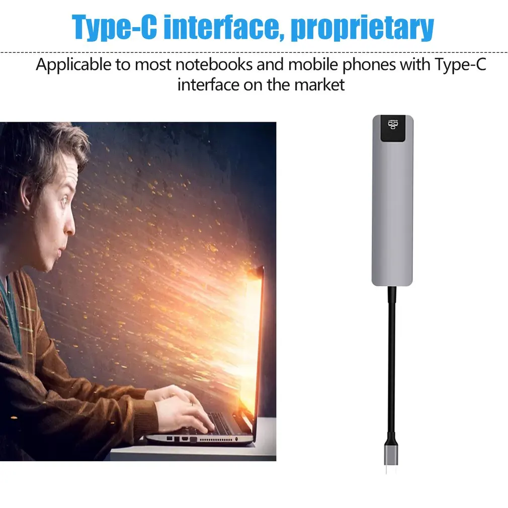 5 в 1 концентратор USB Type C Hdmi 4K USB C концентратор для Gigabit Ethernet Rj45 Lan адаптер для Mac book Pro Thunderbolt 3 USB-C зарядное устройство