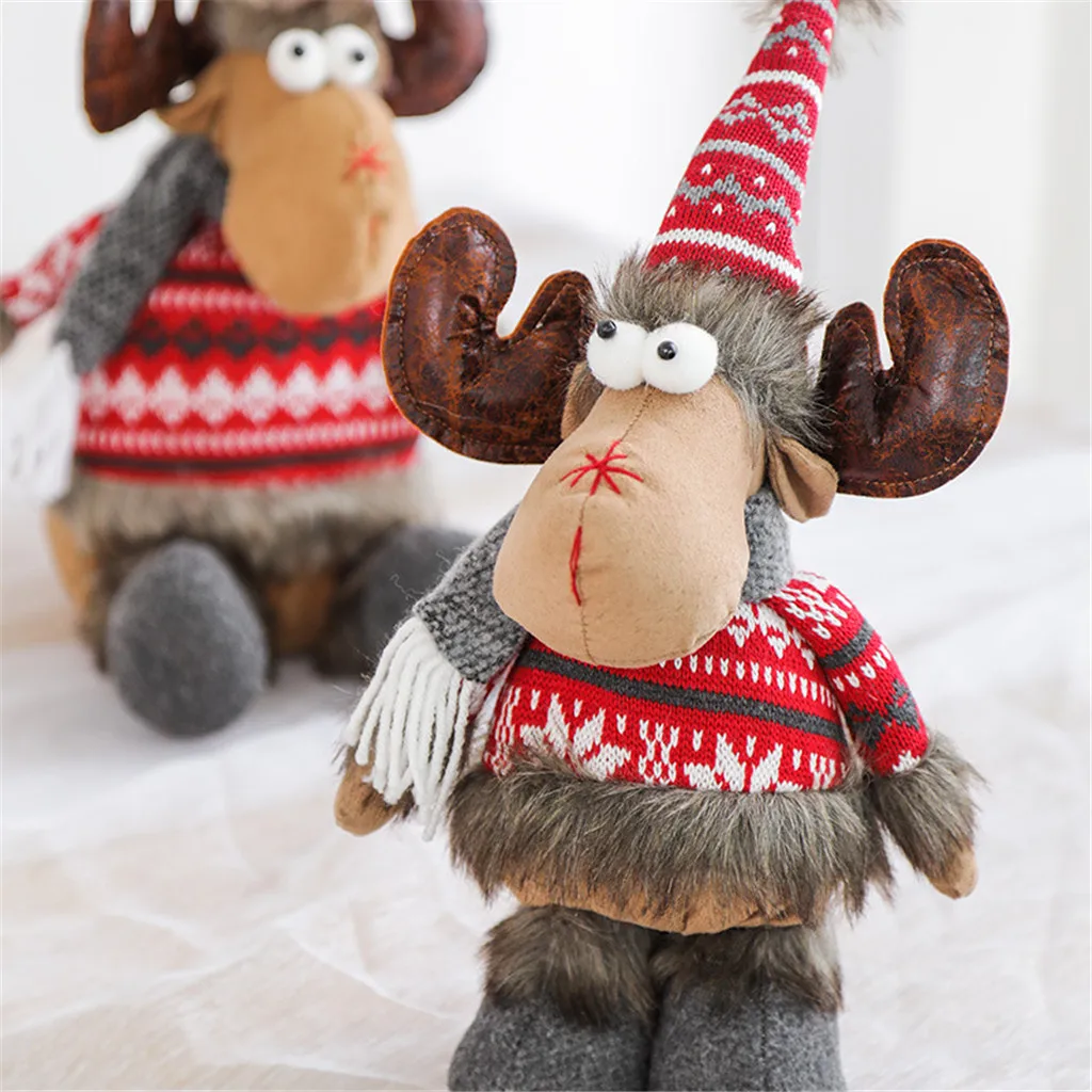 Рождественская кукла с лосем, игрушки с рождественским оленем, украшение, мягкая подушка, плюшевая игрушка, подарки, обучающая Рождественская игрушка Ornamen Juguete de bebe# JP