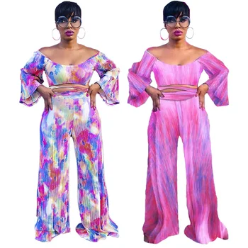 

2019 Europe and the United States hot women's fashion temperament suit printing fashion casual two wear women's suit