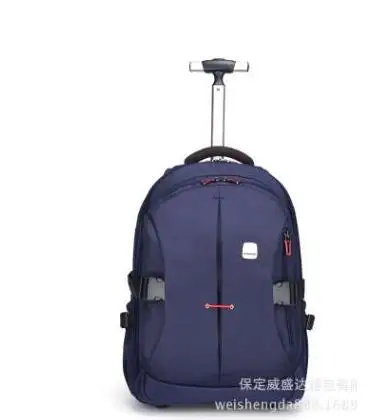19 Inch Роллинг рюкзак для мужчин прокатки багажная сумка Для женщин колесный Чемодан кабина сумка тележка на колесах на колесиках чемодан на колесиках с деревянными пуговицами - Цвет: 19 Inch