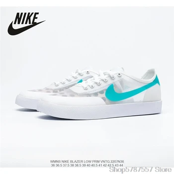 

Original Nike Blazer Low Prm Vntg trailblazer breathable translucent mesh upper Women's low-top skateboard shoes size36-40