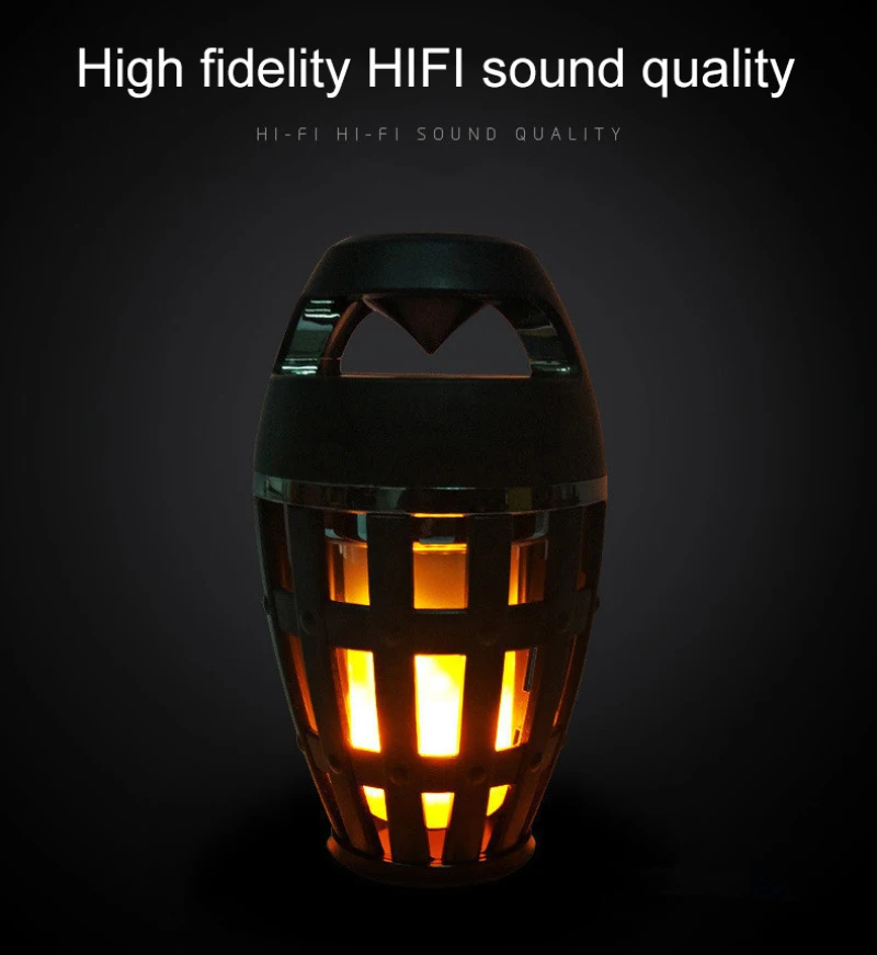 Пламенная настольная лампа Bluetooth динамик usb зарядка FM радио Функция сабвуфер Открытый водонепроницаемый светодиодный беспроводной аудио креативный