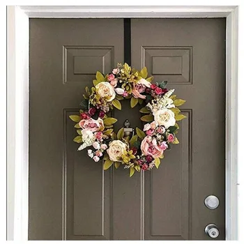 

New 15-Inch Christmas Garland Holders Metal Wreath Hanger Over The Door Hooks Seasonal Home Storage Organizer Pack