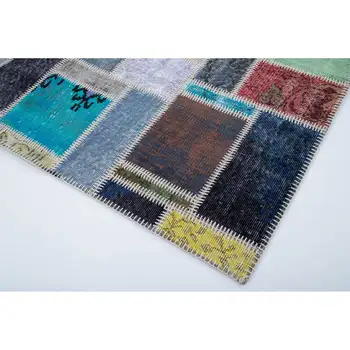 

176x247 Cm Multicolor Handmade Modern Patchwork Rug-6x8 Ft