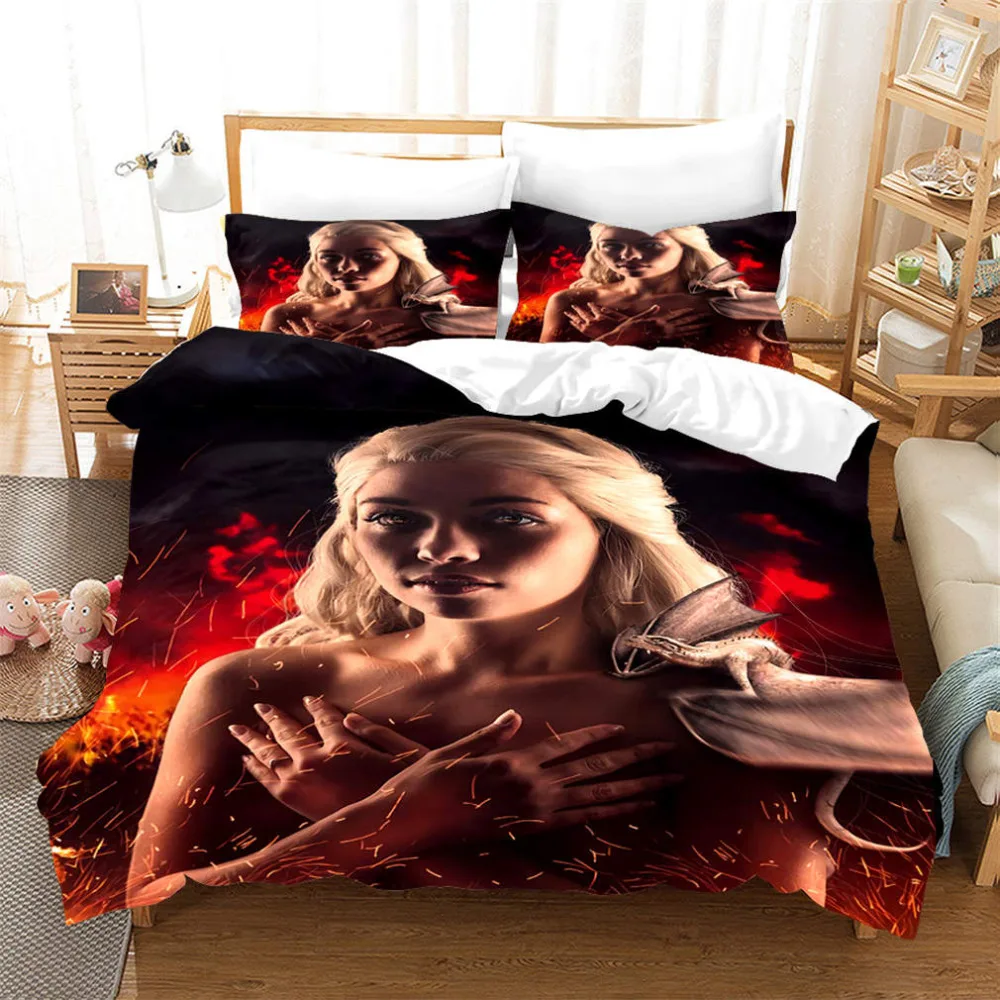 Мусолей Игра престолов 3D комплект постельного белья Daenerys Таргариен кровать пододеяльник одеяло покрывало набор микрофибра Текстиль для дома Q36