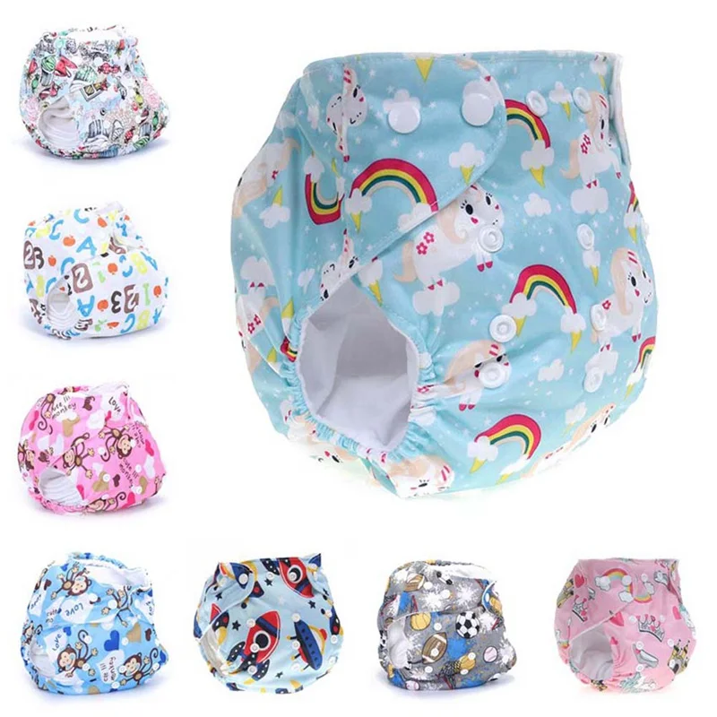 

2019 Washable Diapers Couches Baby Diaper Cover Wrap Cartoon Print Baby Nappy Changing Reusable Baby Cloth Diapers