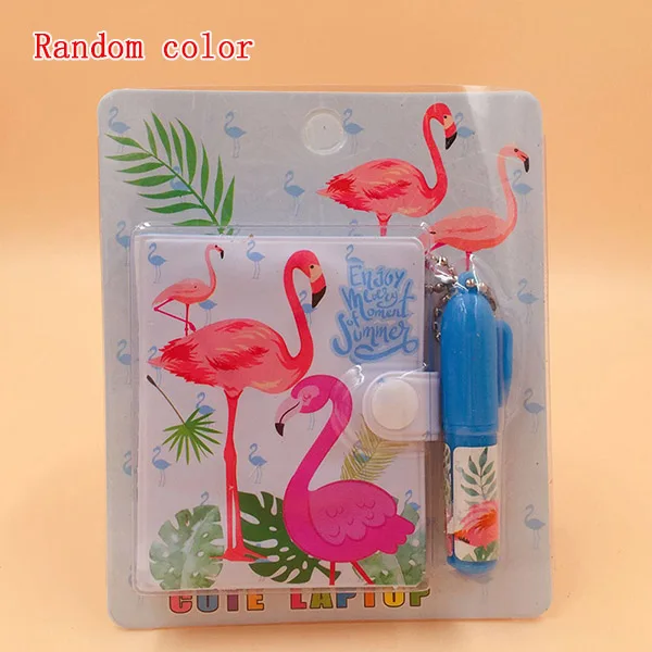 Kawaii Единорог Фламинго мини блокнот шариковая ручка Набор Милые блокноты ручки креативные канцелярские принадлежности подарок для детей школьные принадлежности - Цвет: Random color style 1