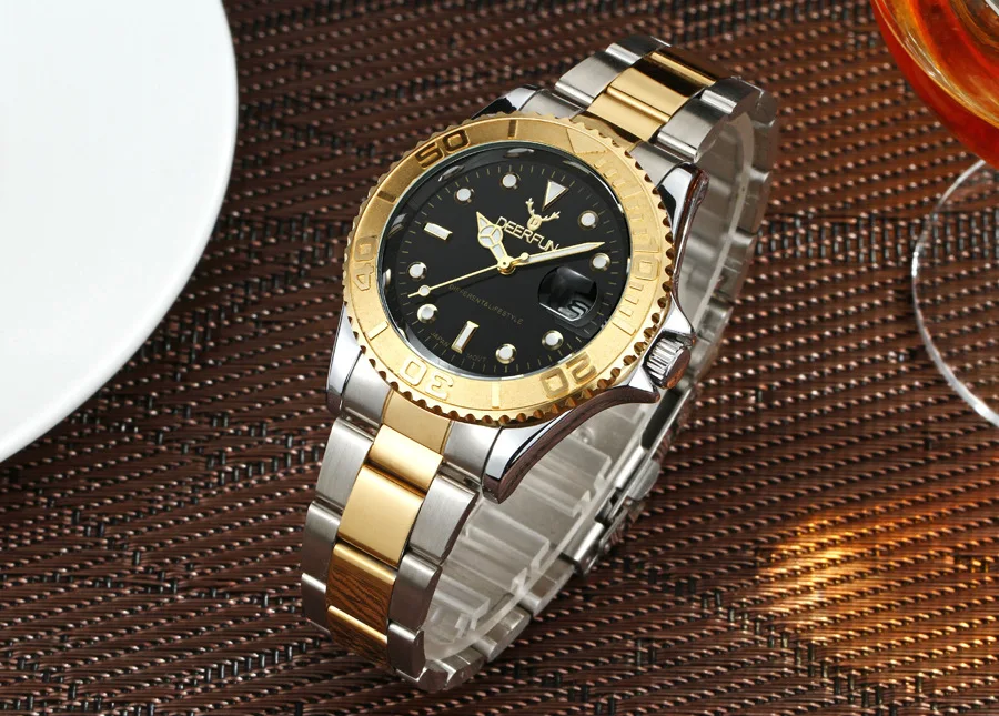 Швейцарские oyster perpetual Rolexable Япония MIYOTA Кварцевые часы yacht Kelpie мужские часы водонепроницаемые с календарем relogio masculino