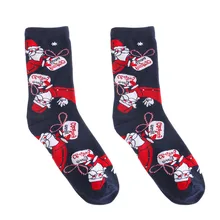 1 пара, Осень-зима, повседневные, унисекс, рождественские, теплые, с лосем, снеговиком, средние, с забавным рисунком, Длинные хлопковые носки, женские носки