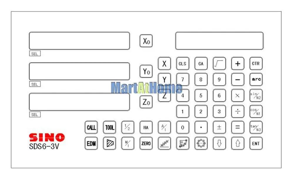SINO DRO SDS6-2V SDS6-3V 2 оси 3 оси Цифровой считыватель консоль дисплея для токарно-фрезерный станок Bridgeport Mill