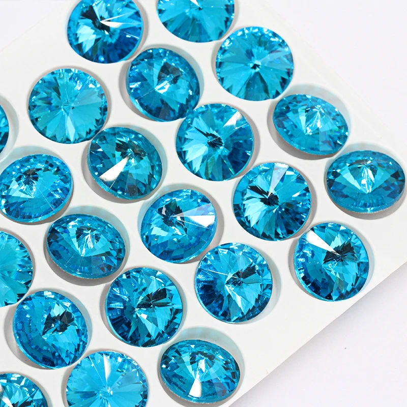 Blue Rose Mixed Round Crystal Glass Rhinestones for Craft and Clothing Decoration