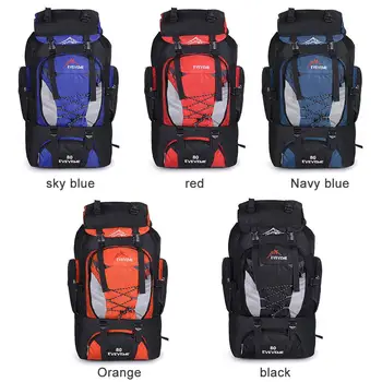

Mountaineering Backpack Practical Durable 7cm Waterproof Nylon 80L Field Survival Outdoors Picnic Traveling Backpack Waist