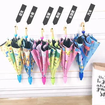 

New children's umbrellas long curve handle transparent rain umbrella for kids cartoon animals style girl boy Picture umbrella