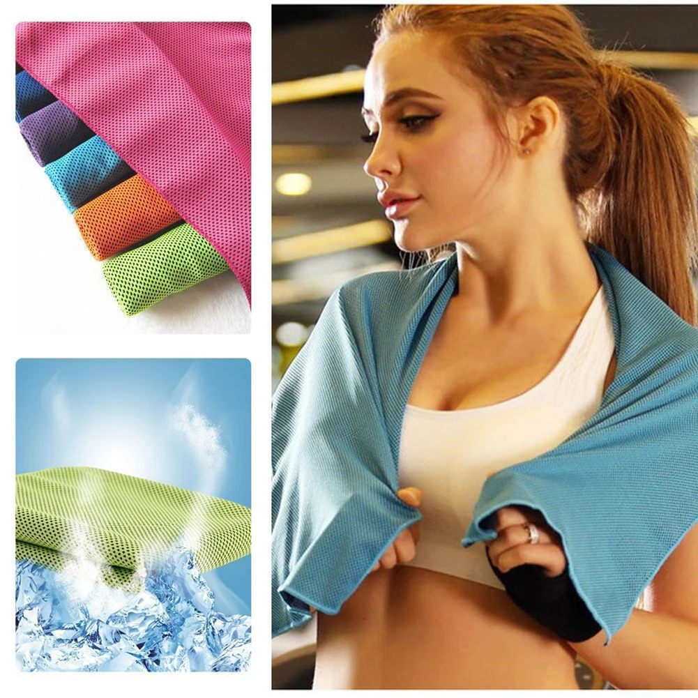 Cooling Towel Ice Towel Outdoor Sports Cooling Gym Jogging Enduring Running Instant Ice Cold Pad Sweat Tool Beach