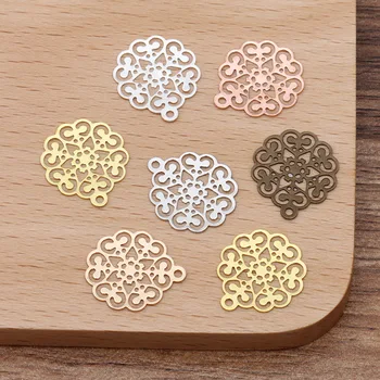 

200 pcs/lot 15*17 mm Copper Filigree Pendant Metal Connector Charms For Jewelry Making Accessories