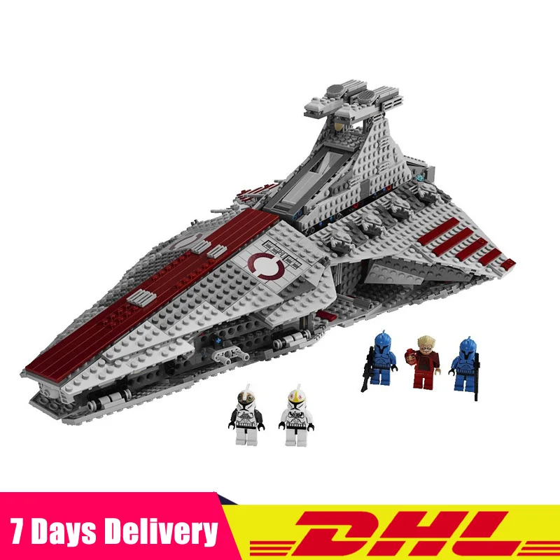 Günstig 1200PCS Kompatibel Legoingly 8039 05042 Star War Venator klasse Republik Angriff Cruiser Set Bausteine Ziegel Spielzeug