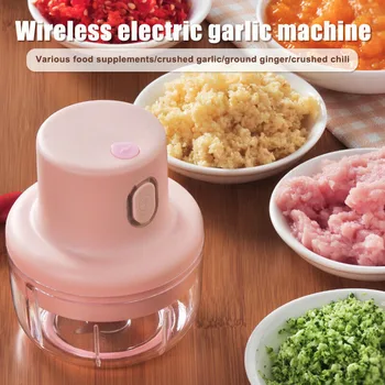 

Wireless Mini Electric Garlic Food Chopper Vegetable Meat Fruit Grinder Crusher Press Rechargeable Multi-Function Crusher Cutter