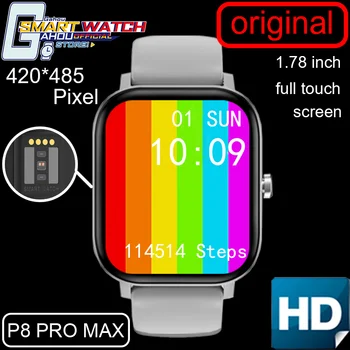 

Smart watch men new P8 pro max batter than iwo w26 w46 for apple huawei watch fit smart watch 2020 pk amazfit GTS IWO W46 W26