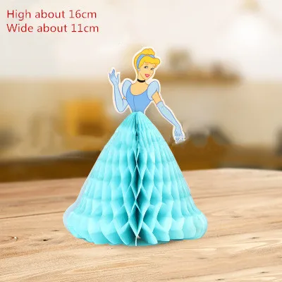 1pcs 3D princess party anniversaire1an stereo honeycomb paper birthday kids gift fairy princess greeting card party decor 1pcs  style4
