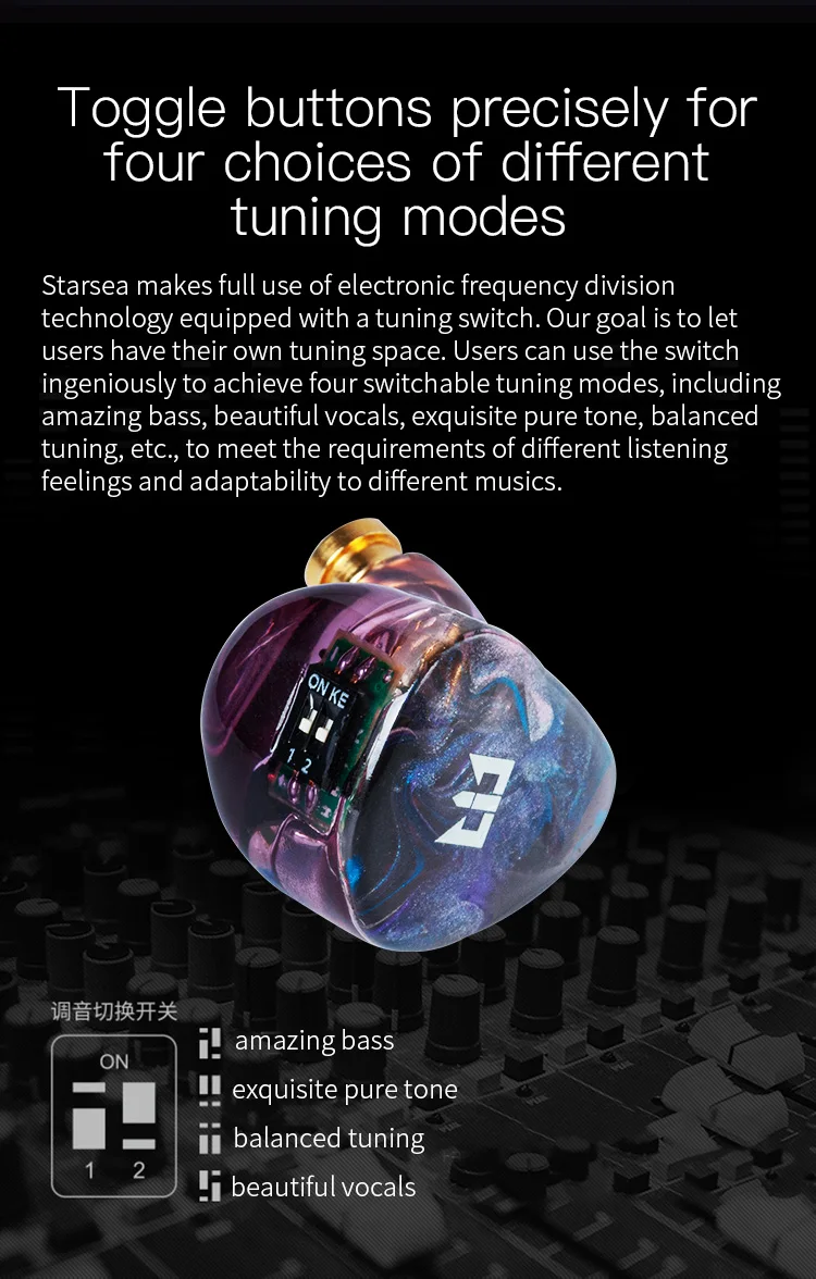 AK TRI Starsea 2BA+1DD Hybrid In Ear Earphone HIFI