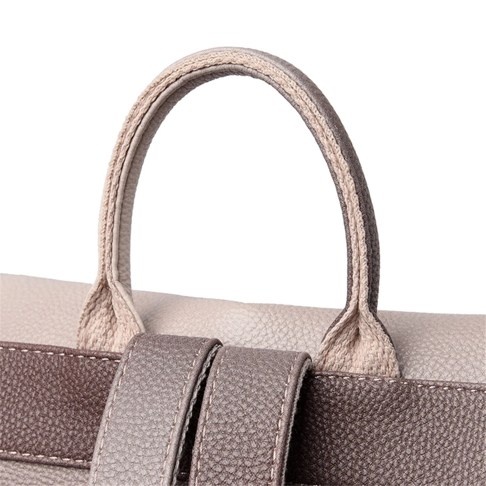 Новая мода 3 в 1 Женский градиентный рюкзак высокого качества мягкая кожаная женская сумка на плечо Простые противоугонные сумки для женщин