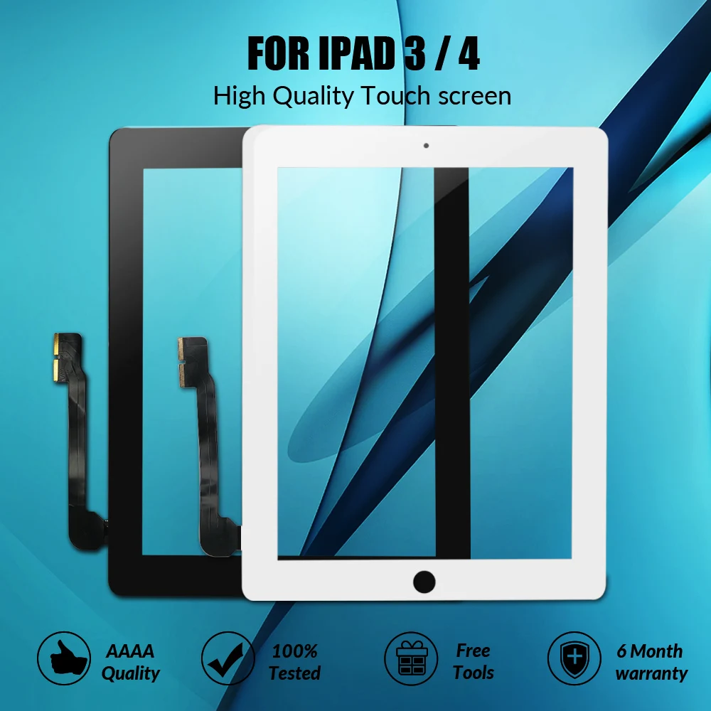 Сенсорный экран для iPad 3 4 iPad3 iPad4 A1416 A1430 A1403 A1458 A1459 A1460 ЖК-дисплей внешний цифрователь Сенсор спереди Стекло без дома