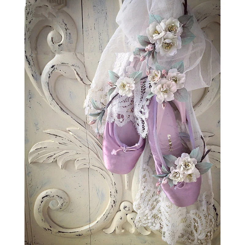 painting flowers on shoes
