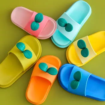 

Summer Children's Slippers For Boys Girls Slippers PVC Soft Non-slip Beach Sandals Home Bathroom Flip Flops Kids Slides