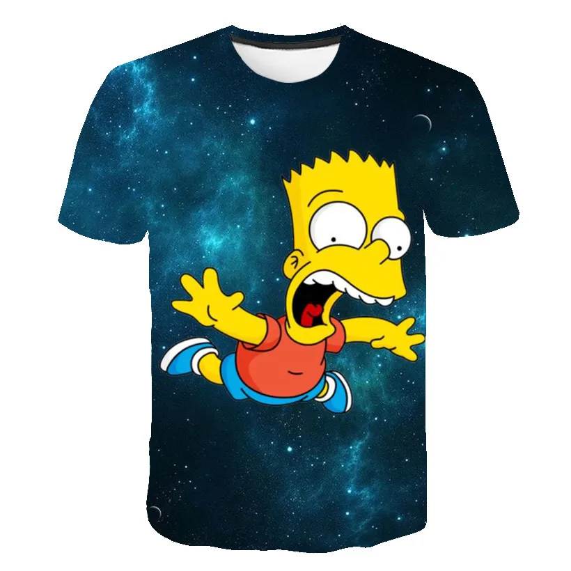 Fashion The Simpsons Funny 3D Print T-Shirt Women/Men's Casual à manches courtes 