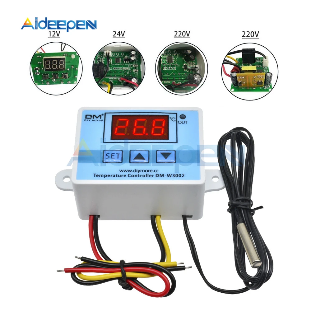 Injectie Specimen spontaan XH W3002 Dc 12V 10A Digitale Led Temperatuur Controller 12V 24V 220V  Verwarming Koeling Temperatuur Schakelaar probe Lcd  scherm|Temperatuurinstrumenten| - AliExpress