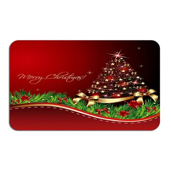 

Free Shipping Christmas Print Shower Curtain Carpet Mat Combination Bathroom Toilet Mat Bathroom Curtain Set Floor Mat In Stock