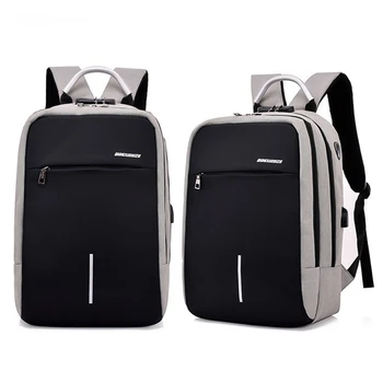 

1 PC Password Lock Anti-theft Backpack Men Usb Charging Computer Bag Business Casual Backpack Laptop Travel Double Shoulder Bag
