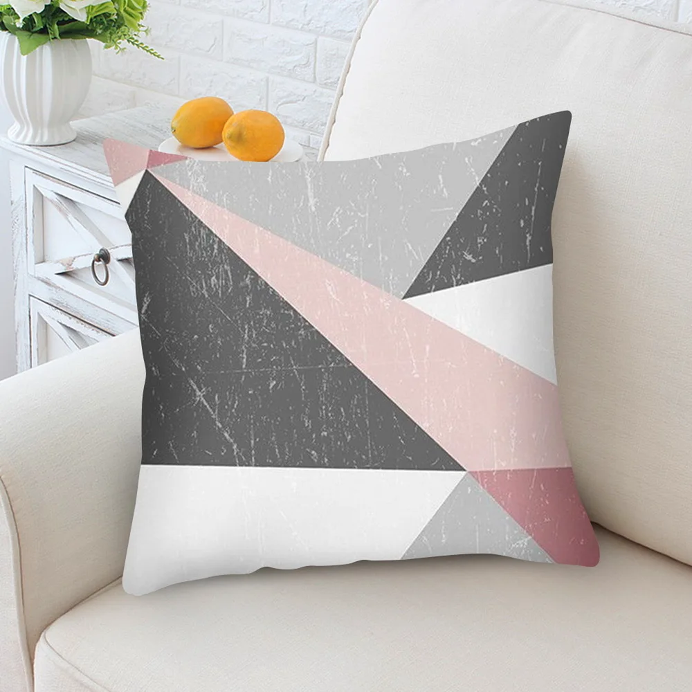 New Rose Gold Square Cushion Cover Geometric Dreamlike Pillow Case Polyester Throw Pillow Cover For Home Decor 45x45cm